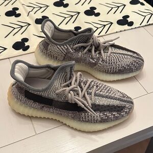Adidas YEEZYS Gray and Cream Knit Sneakers